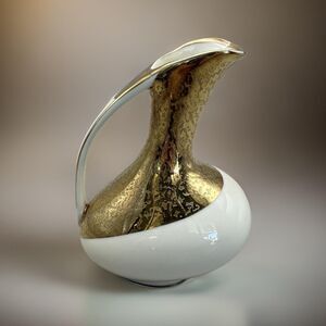 Vintage ALKA Bavaria Gold Frieze Porcelain 1950s Bud Vase/Pitcher